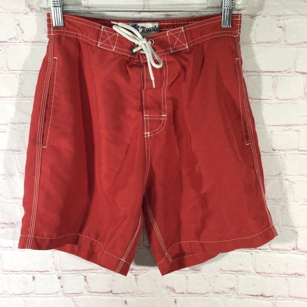 Trunks Surf & Swim Co. Red and White Swim Trunks - Size Small